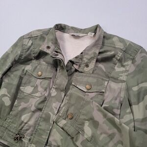 LL Bean Sherpa Lined Utility Jacket Womens XS Camouflage Military‎ Style Casual